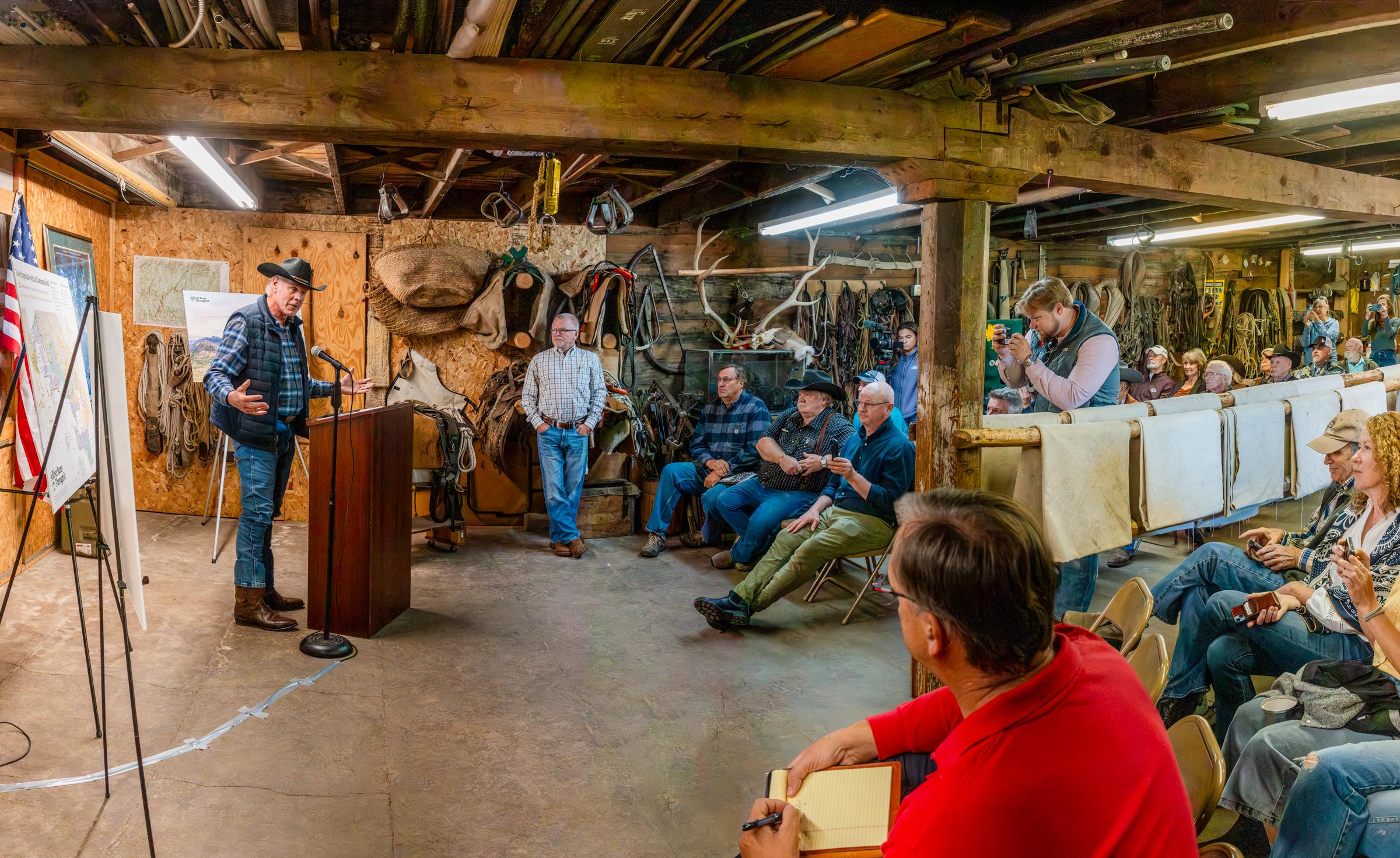Rep. Ryan Zinke announces plans to introduce the A River Runs Through It Act alongside local community members.